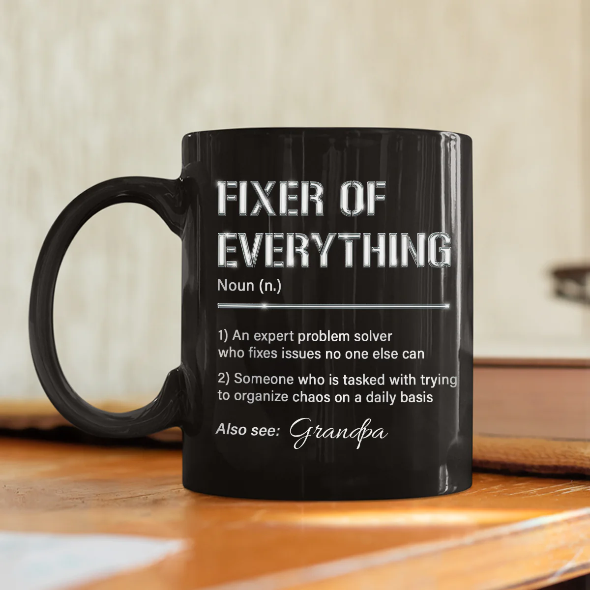 Grandpa Fixes Everything - Personalized Custom Coffee Mug - Image 5