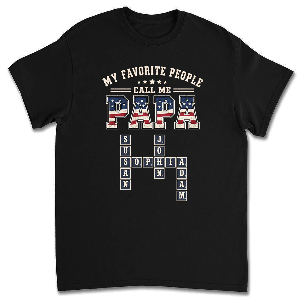 Grandpa Grandkids Crossword - Personalized Custom Shirt