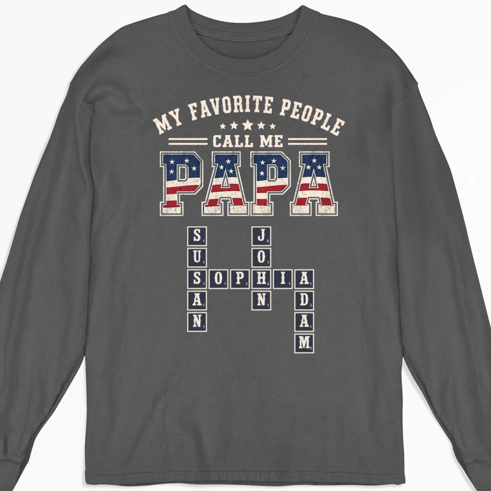 Grandpa Grandkids Crossword - Personalized Custom Shirt - Image 10