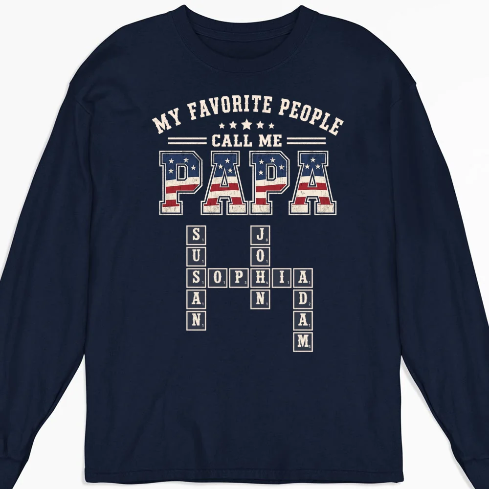 Grandpa Grandkids Crossword - Personalized Custom Shirt - Image 11