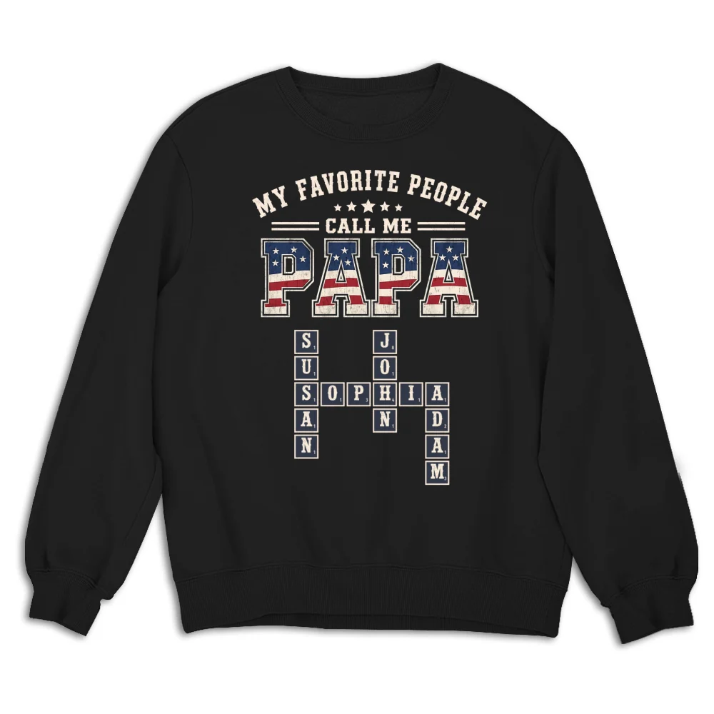 Grandpa Grandkids Crossword - Personalized Custom Shirt - Image 12