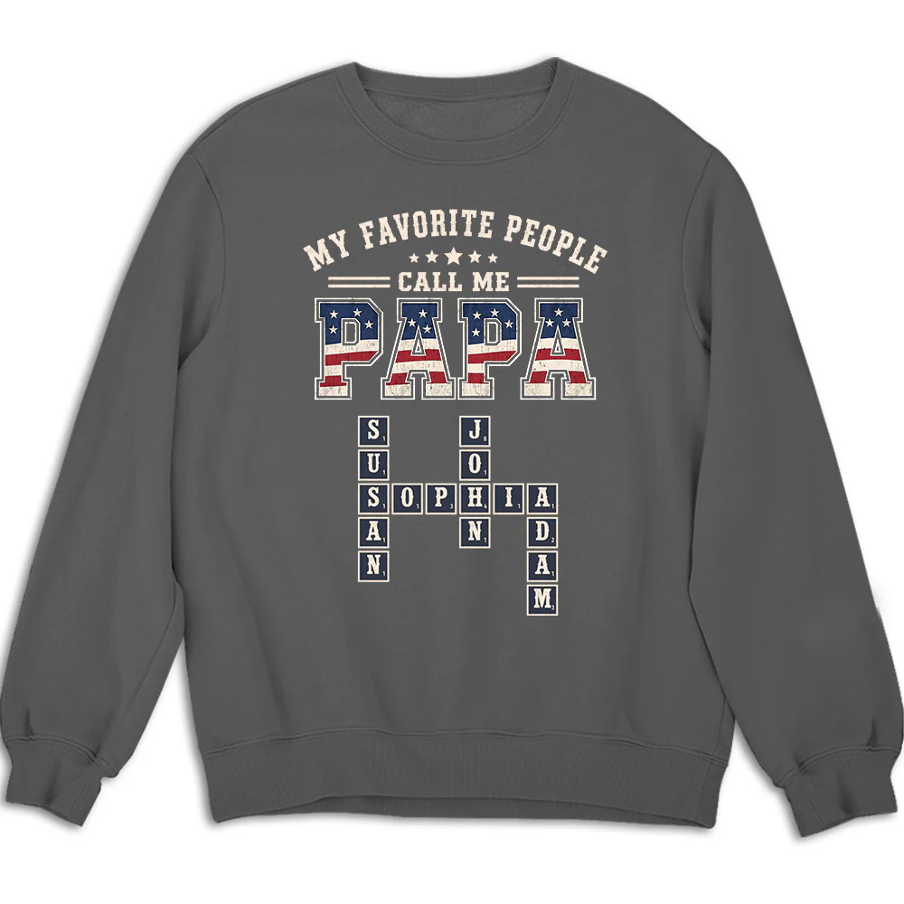 Grandpa Grandkids Crossword - Personalized Custom Shirt - Image 2