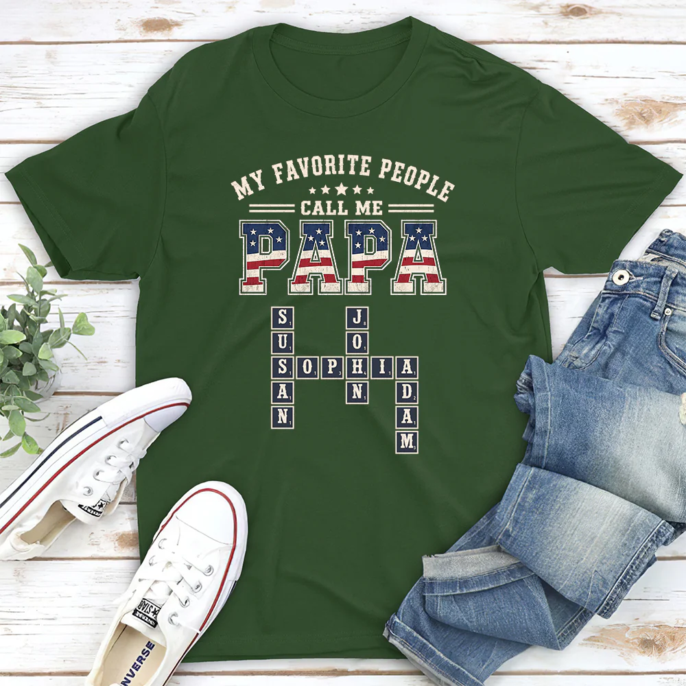 Grandpa Grandkids Crossword - Personalized Custom Shirt - Image 3