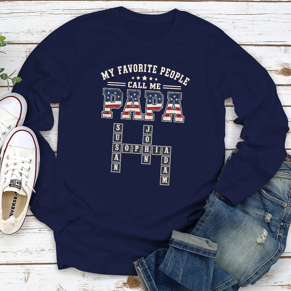 Grandpa Grandkids Crossword - Personalized Custom Shirt - Image 4