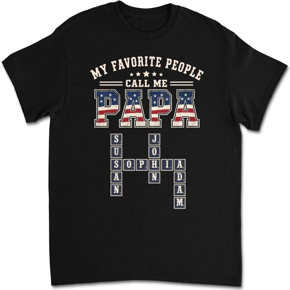 Grandpa Grandkids Crossword - Personalized Custom Shirt - Image 5