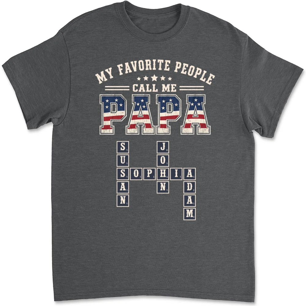 Grandpa Grandkids Crossword - Personalized Custom Shirt - Image 6