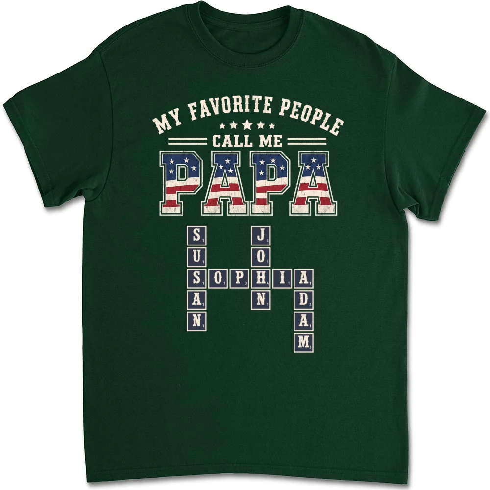 Grandpa Grandkids Crossword - Personalized Custom Shirt - Image 7
