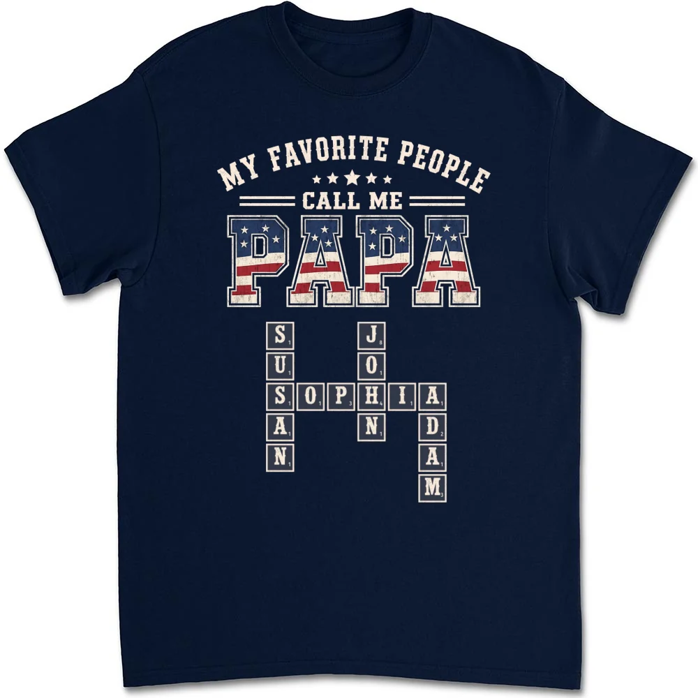 Grandpa Grandkids Crossword - Personalized Custom Shirt - Image 8