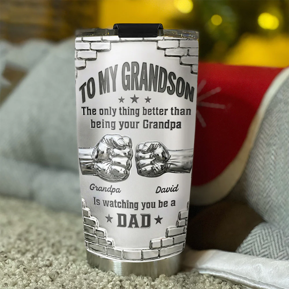 Grandpa Watching You Grow - Personalized Custom 3D Effect Tumbler - Image 5