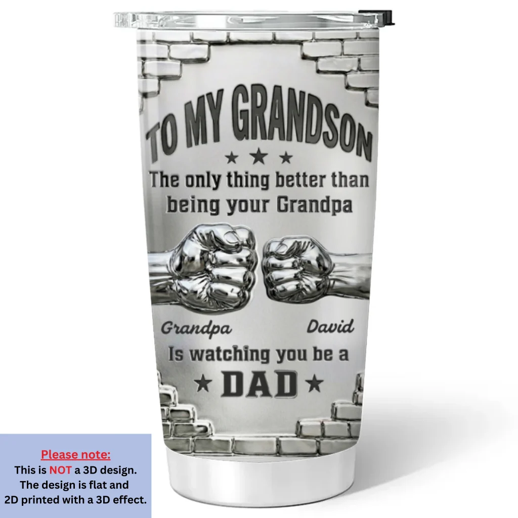 Grandpa Watching You Grow - Personalized Custom 3D Effect Tumbler - Image 6