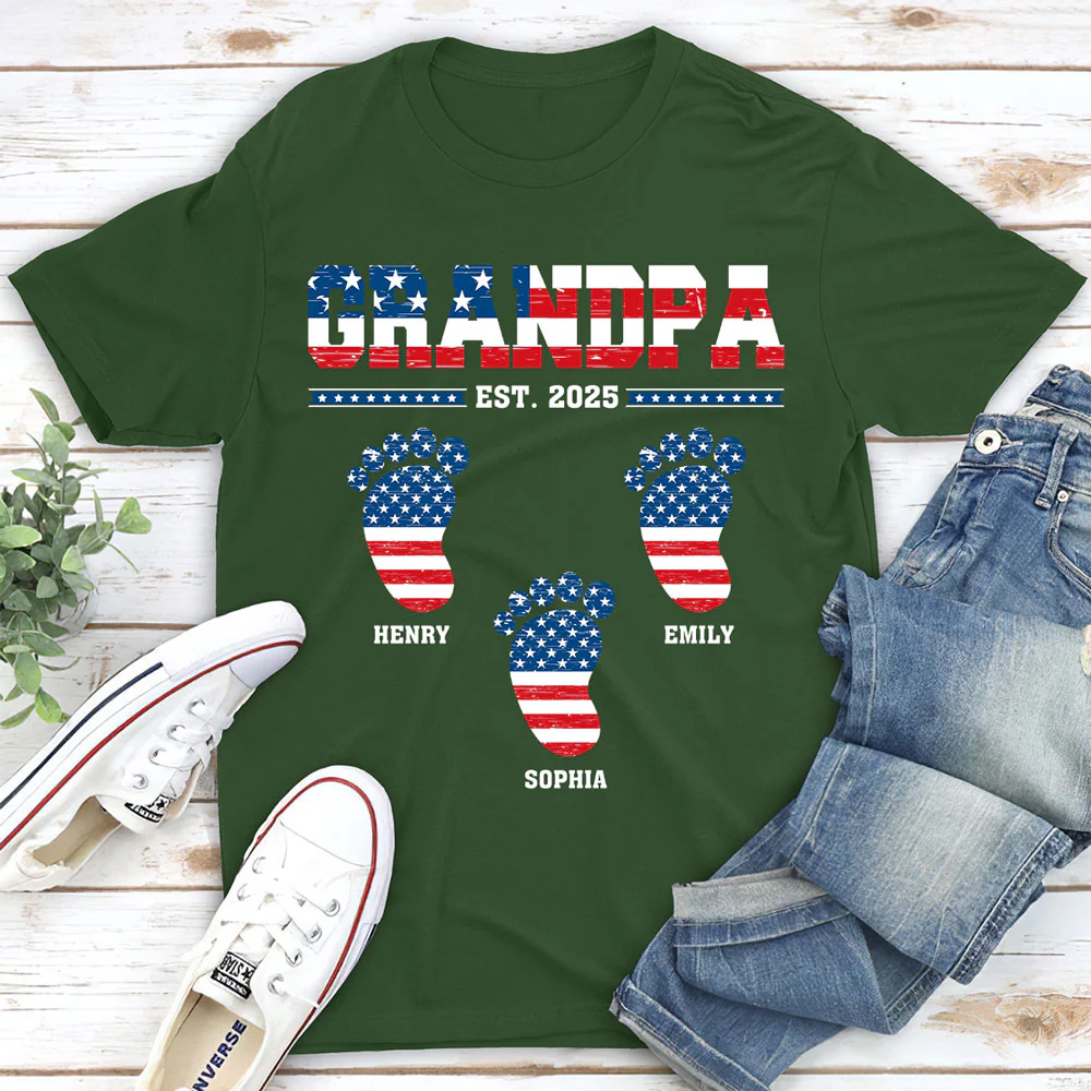 Grandpa With Grandkids - Personalized Custom Shirt - Image 2