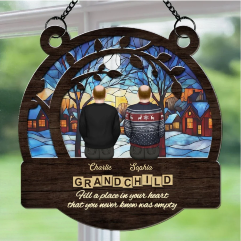 Grandparents And Grandkids Forever Linked Together - Personalized Custom Suncatcher - Image 6