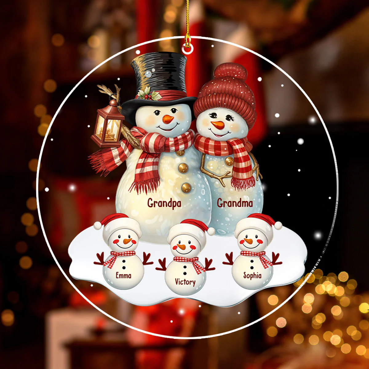 Grandparents With Grandkids - Personalized Custom Acrylic Ornament - Image 3