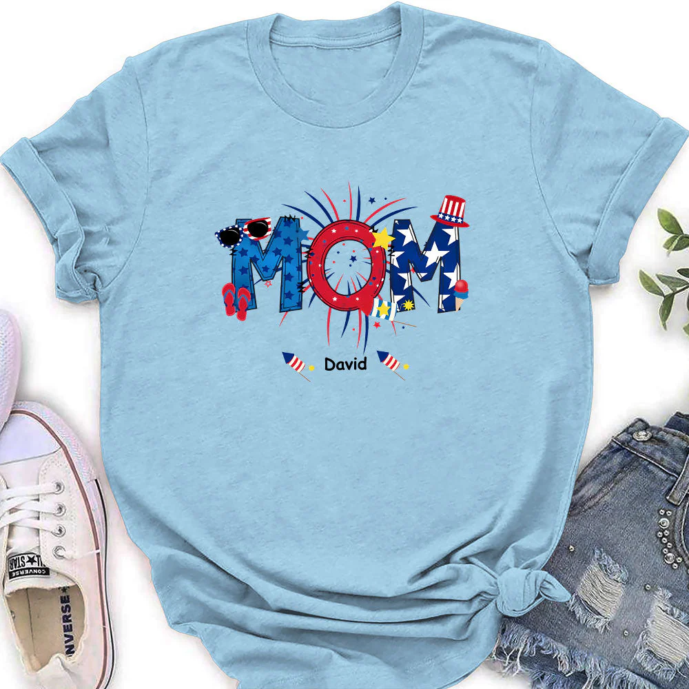 Great Mom Happy Holidays - Personalized Custom Women's T-shirt - Image 3