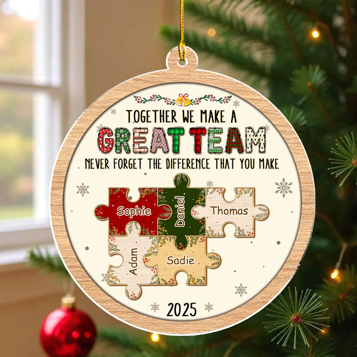 Great Team Puzzle - Personalized Custom Acrylic Ornament - Image 3