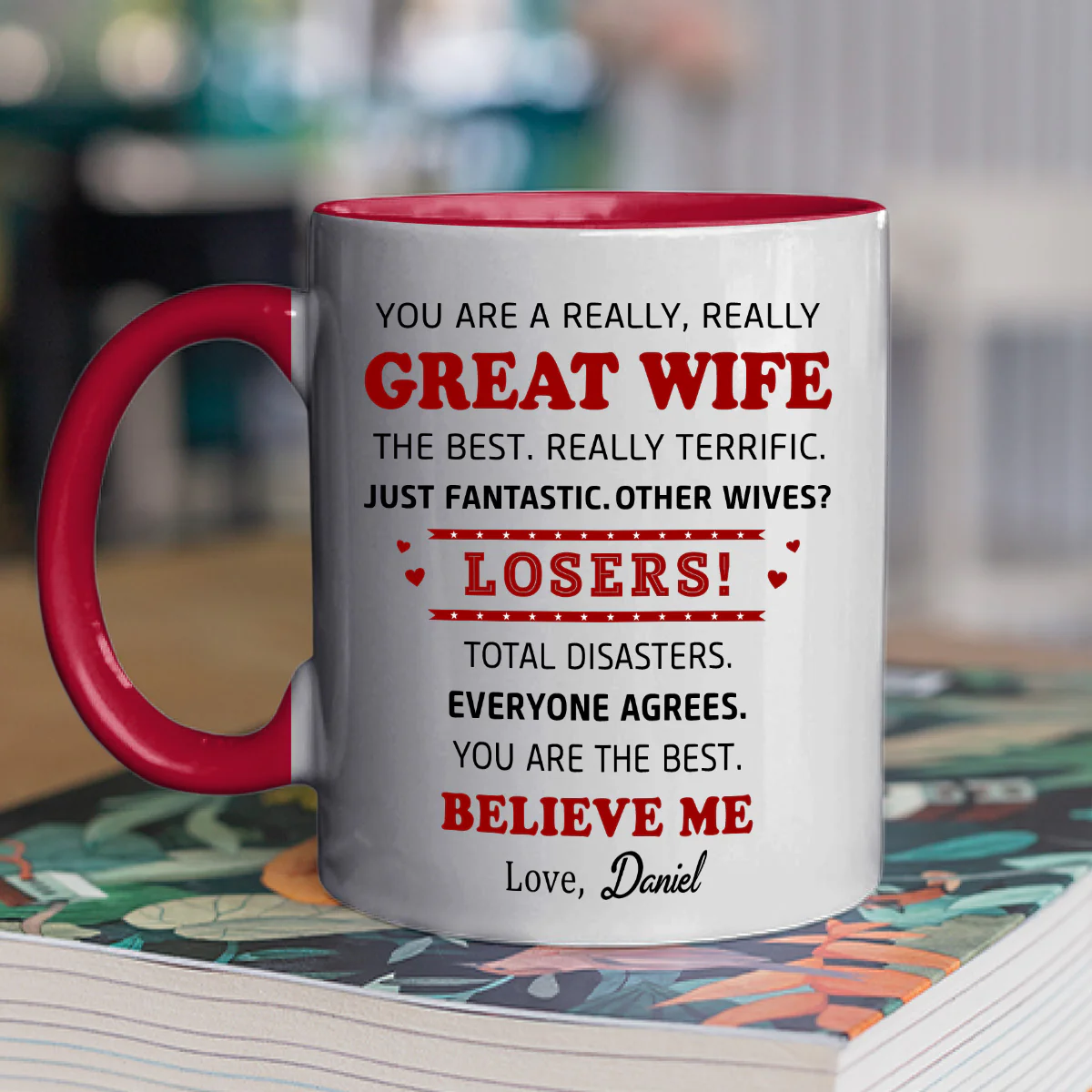 Great Wife - Personalized Custom Accent Mug - Image 3
