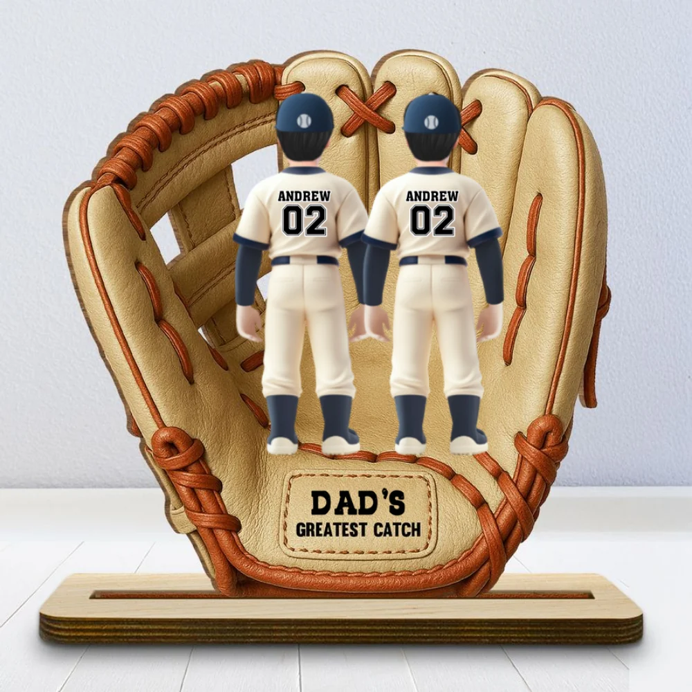 Greatest Catch - Personalized Custom 2-Layer Wood Plaque With Flat Base - Image 5