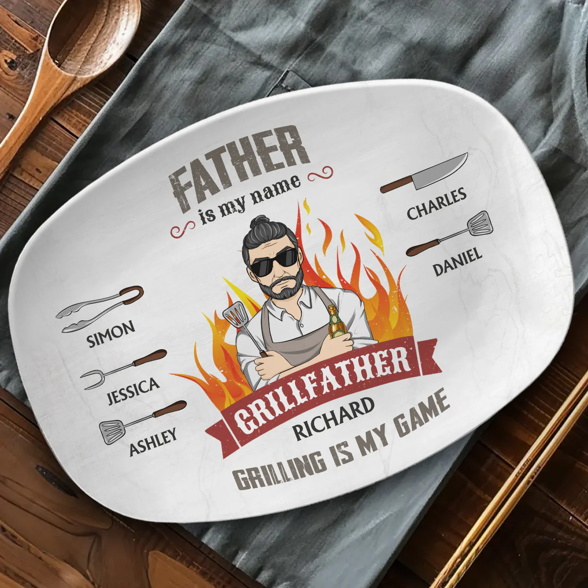 Grilling Is My Game - Personalized Custom Platter - Image 3
