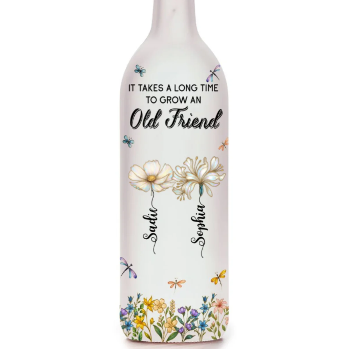 Grow An Old Friend Mother Of Pearl - Personalized Custom Bottle Lamp - Image 7