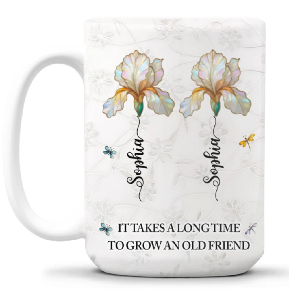 Grow An Old Friend Mother Of Pearl - Personalized Custom Coffee Mug - Image 9