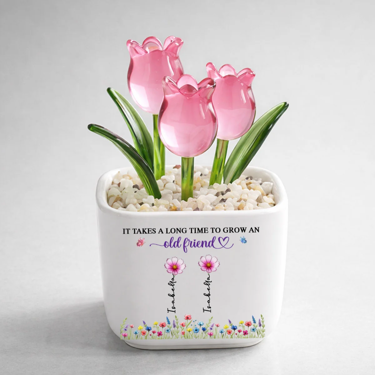 Grow An Old friend - Personalized Custom Glass Everlasting Tulips - Image 7