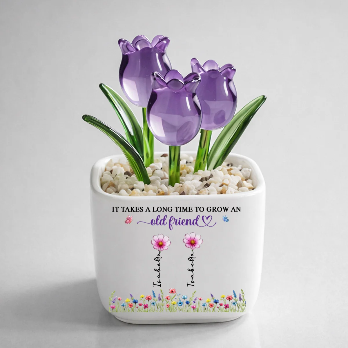 Grow An Old friend - Personalized Custom Glass Everlasting Tulips - Image 8