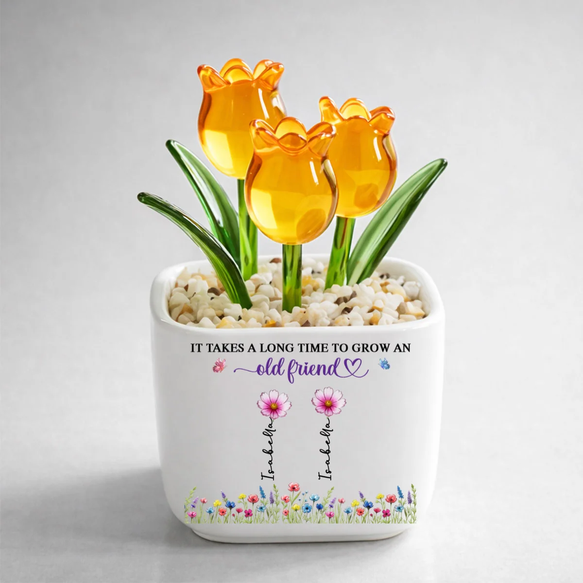 Grow An Old friend - Personalized Custom Glass Everlasting Tulips - Image 9