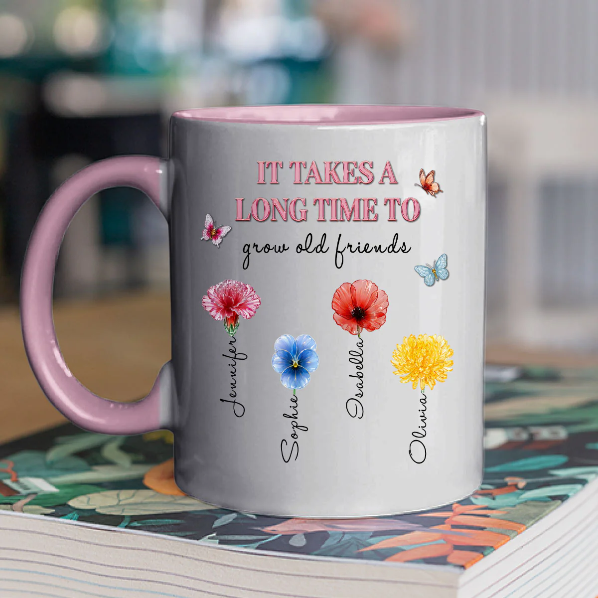 Grow Friend Flower - Personalized Custom 3D Effect Accent Mug - Image 2