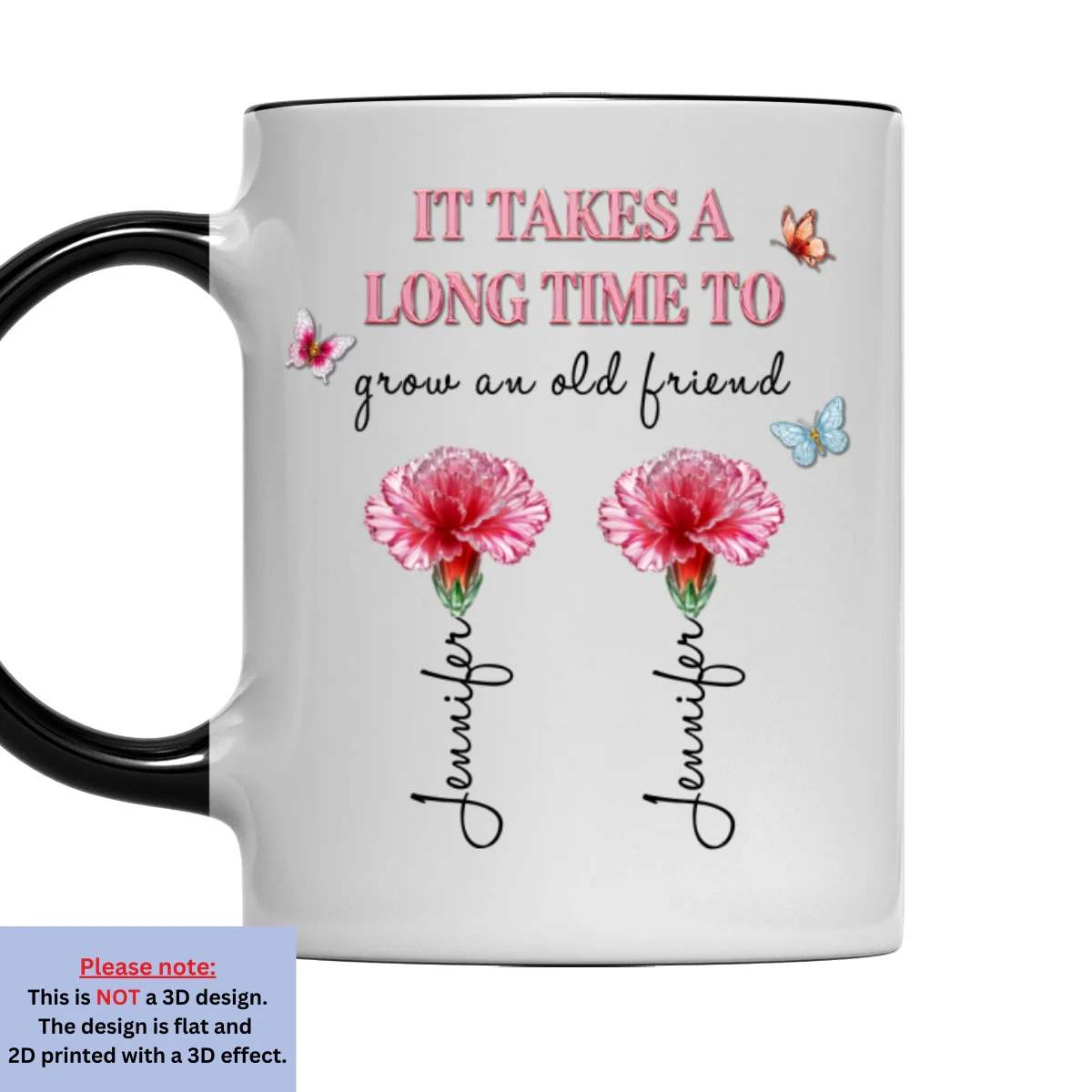 Grow Friend Flower - Personalized Custom 3D Effect Accent Mug - Image 5