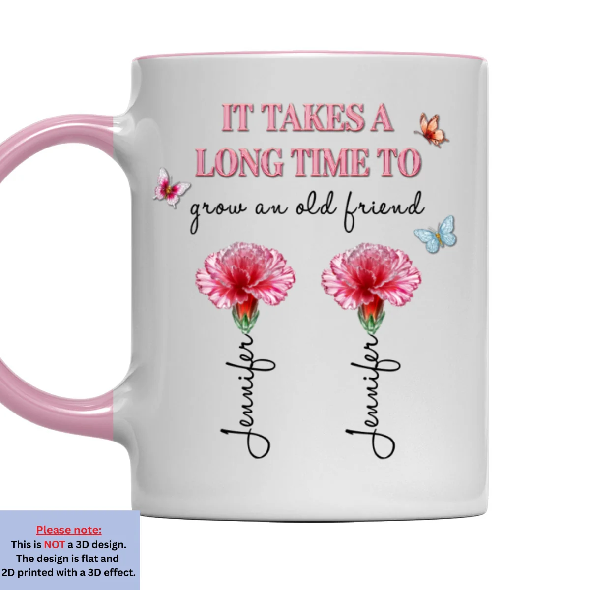 Grow Friend Flower - Personalized Custom 3D Effect Accent Mug - Image 7