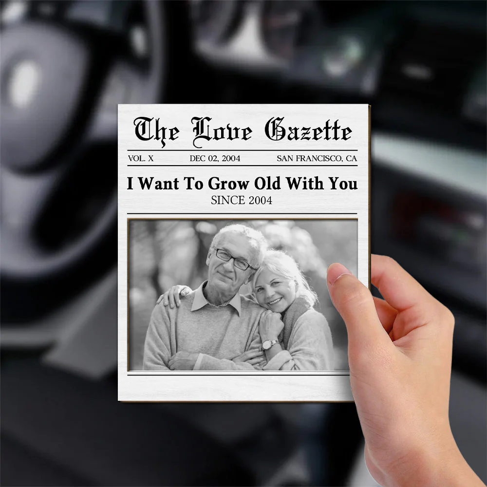 Grow Old With You - Personalized Custom Car Visor Clip - Image 2