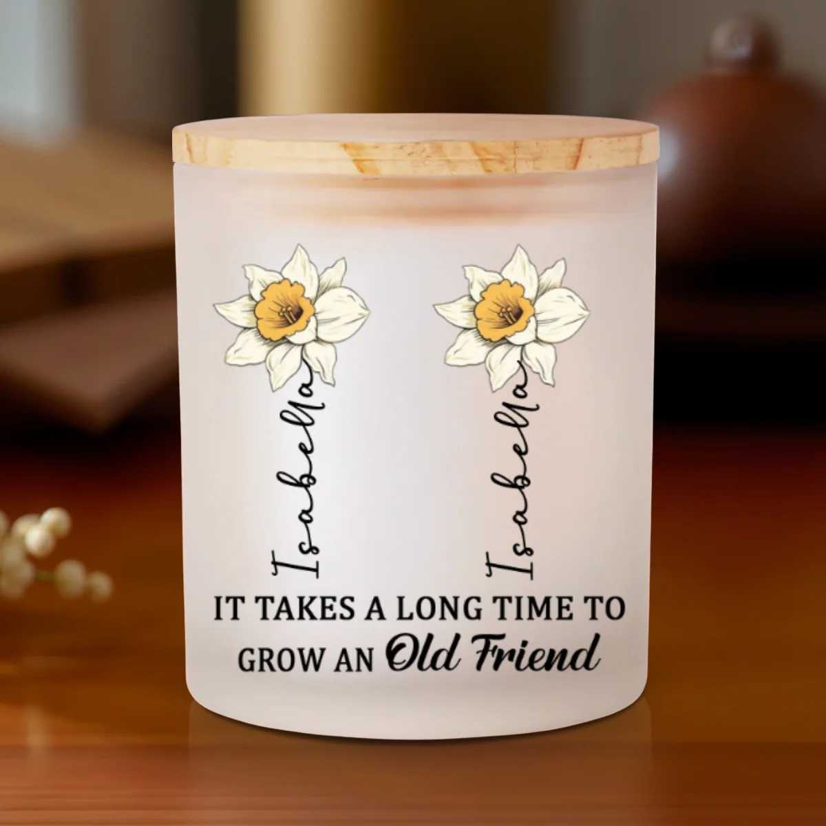 Growing An Old Friend - Personalized Custom Glass Jar With LED Candle - Image 7