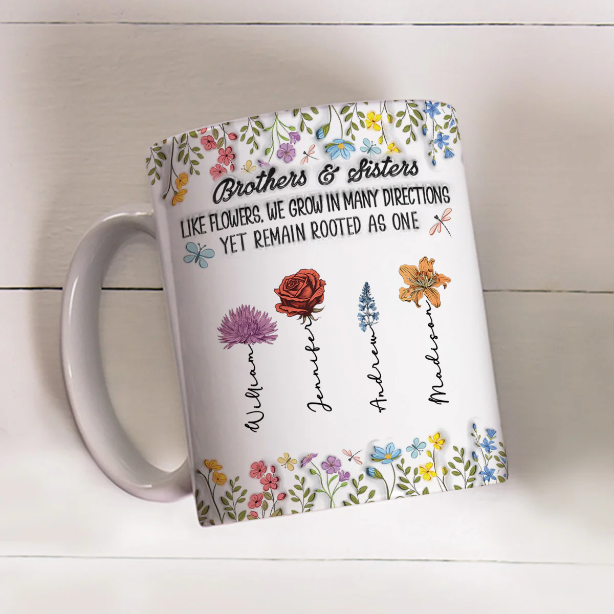 Growing Apart Yet Always Connected - Personalized Custom 3D Inflated Effect Coffee Mug - Image 3
