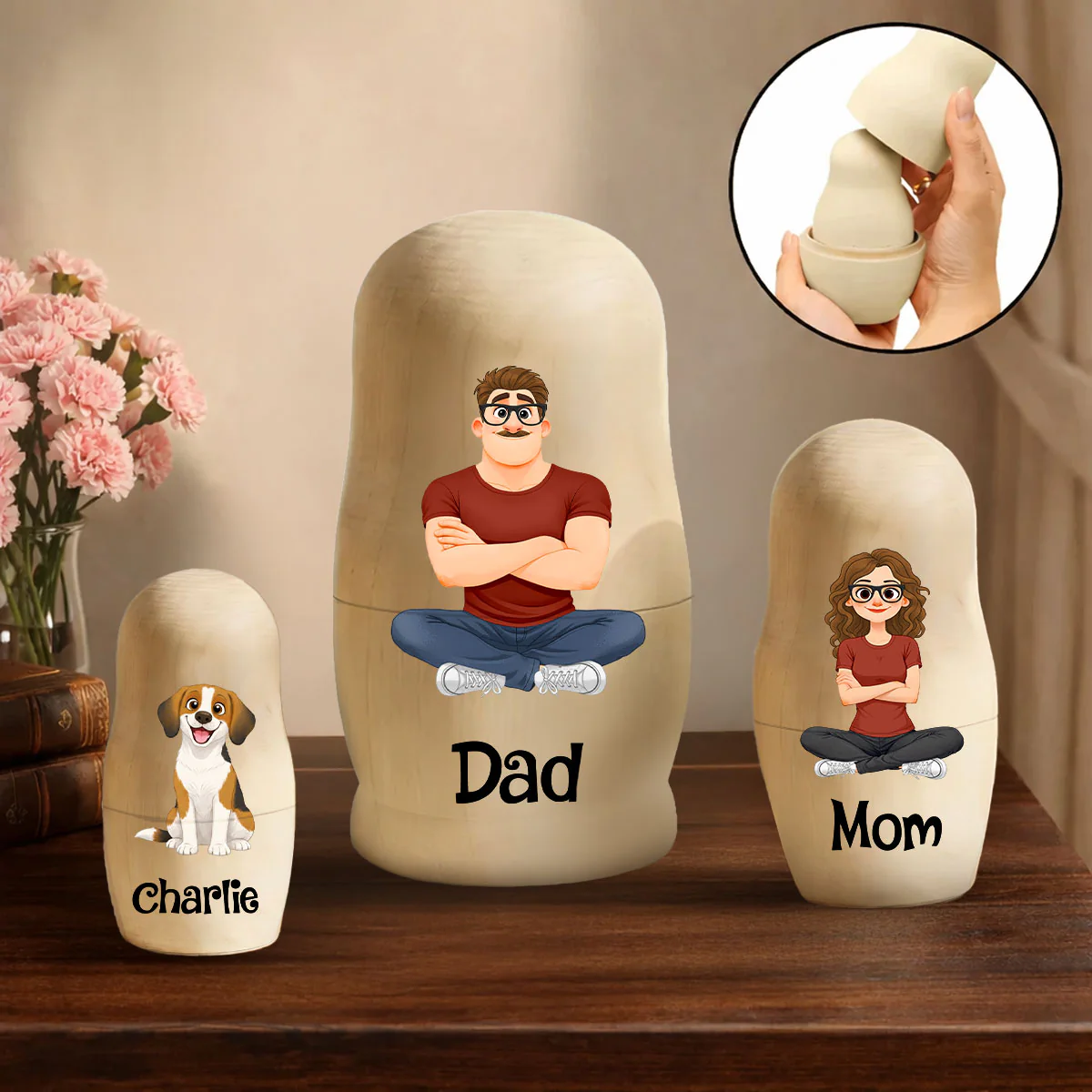 Growing In Love - Personalized Custom Nesting Doll