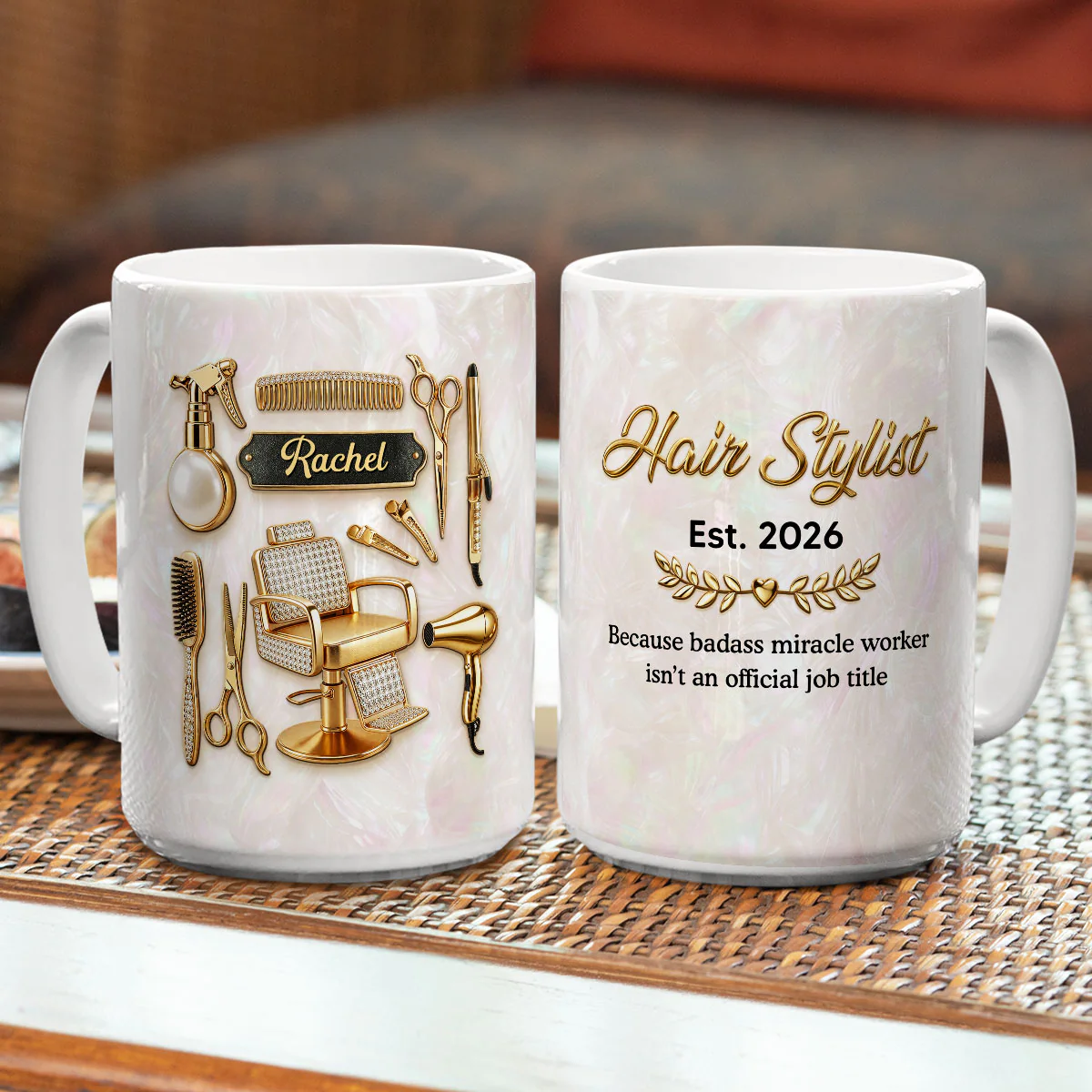 Hair Stylist Miracle Worker - Personalized Custom 3D Inflated Effect Mug - Image 5