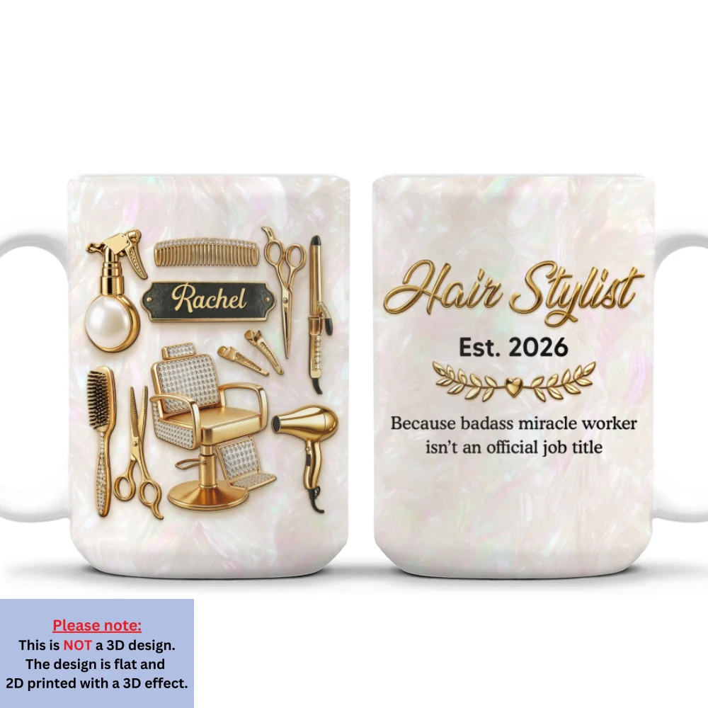Hair Stylist Miracle Worker - Personalized Custom 3D Inflated Effect Mug - Image 8