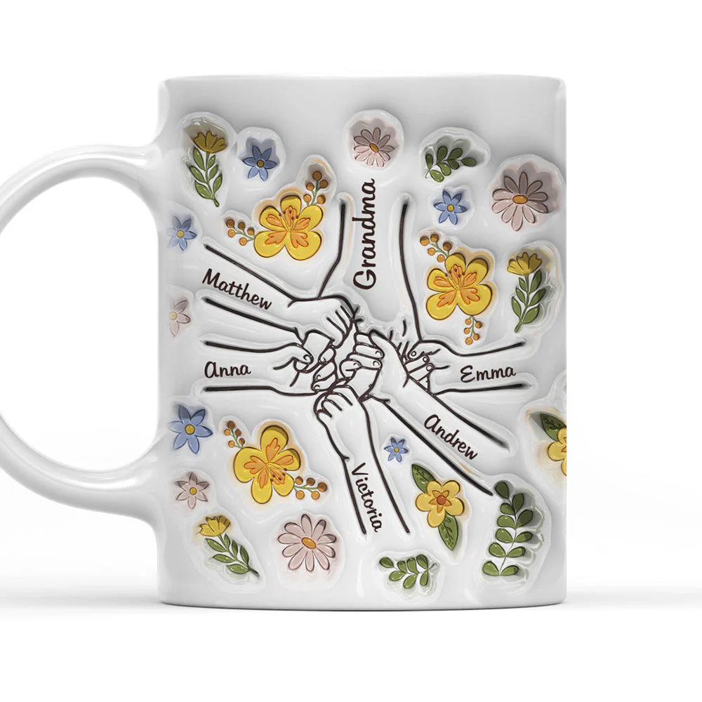 Hand In Hand, Also Heart In Heart - Personalized Custom 3D Inflated Effect Mug