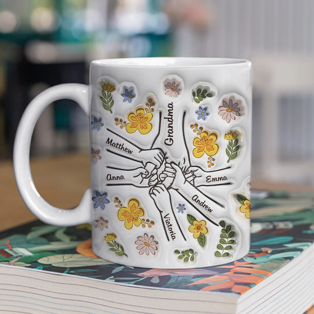 Hand In Hand, Also Heart In Heart - Personalized Custom 3D Inflated Effect Mug - Image 2