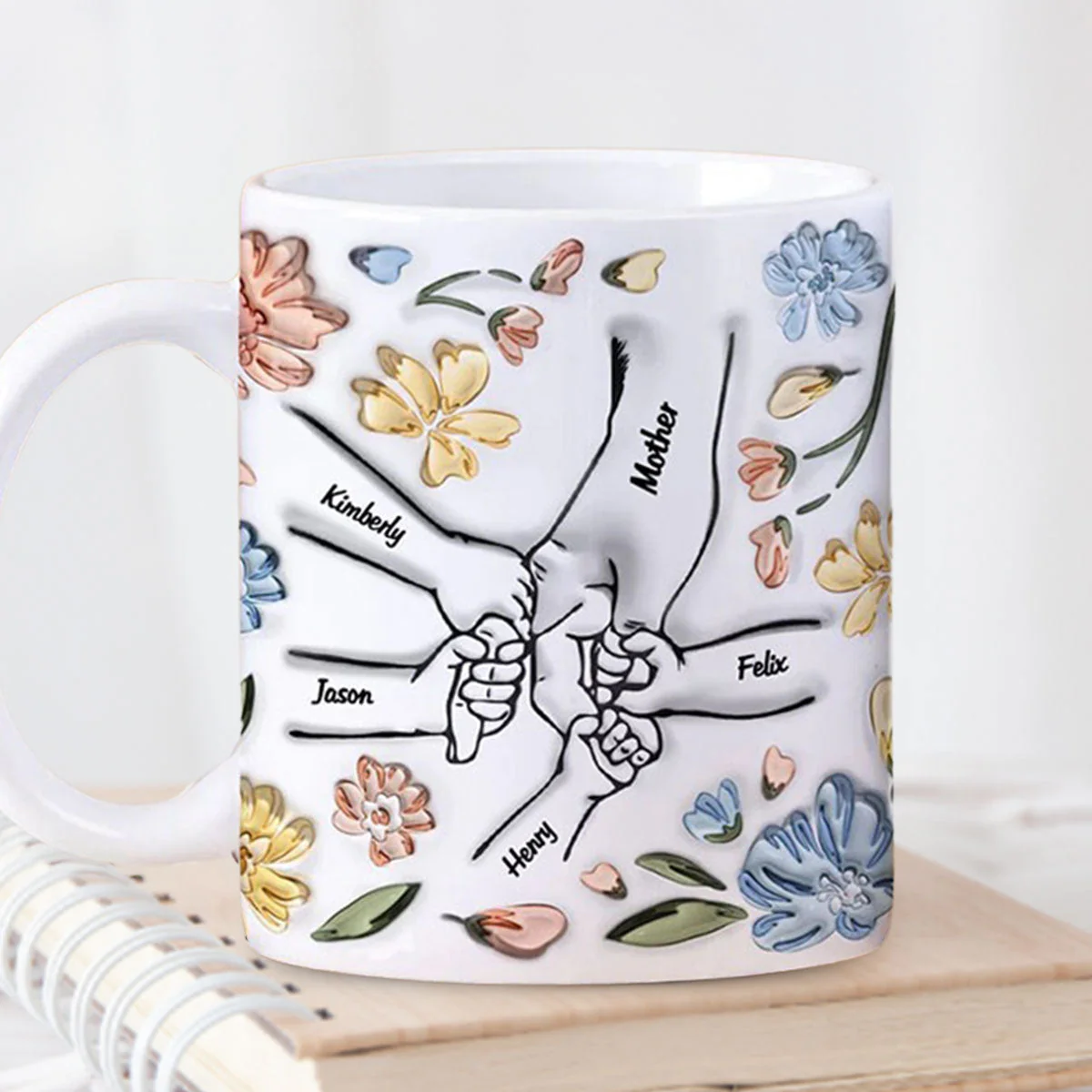 Hand In Hand, I Will Always Protect You - Personalized Custom 3D Inflated Effect Mug - Image 2