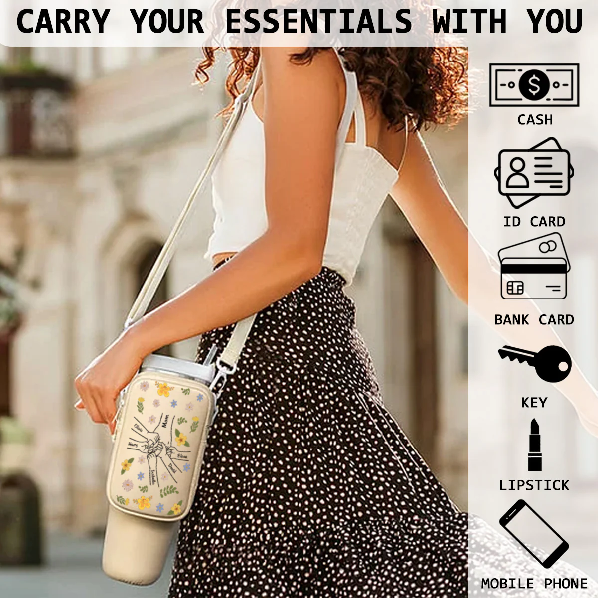 Hand In Hand - Personalized Custom Water Bottle Carrier Bag - Image 6