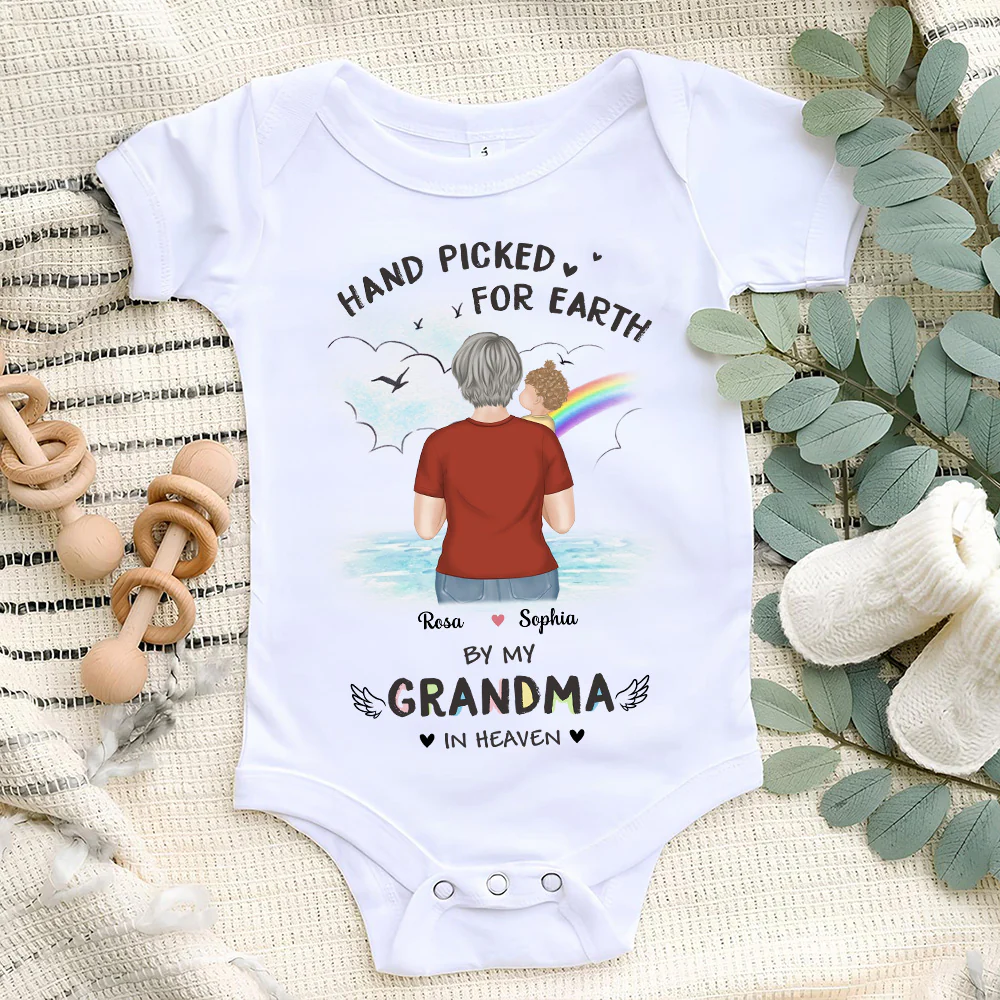 Hand Picked For Earth By - Personalized Custom Baby Onesie - Image 6