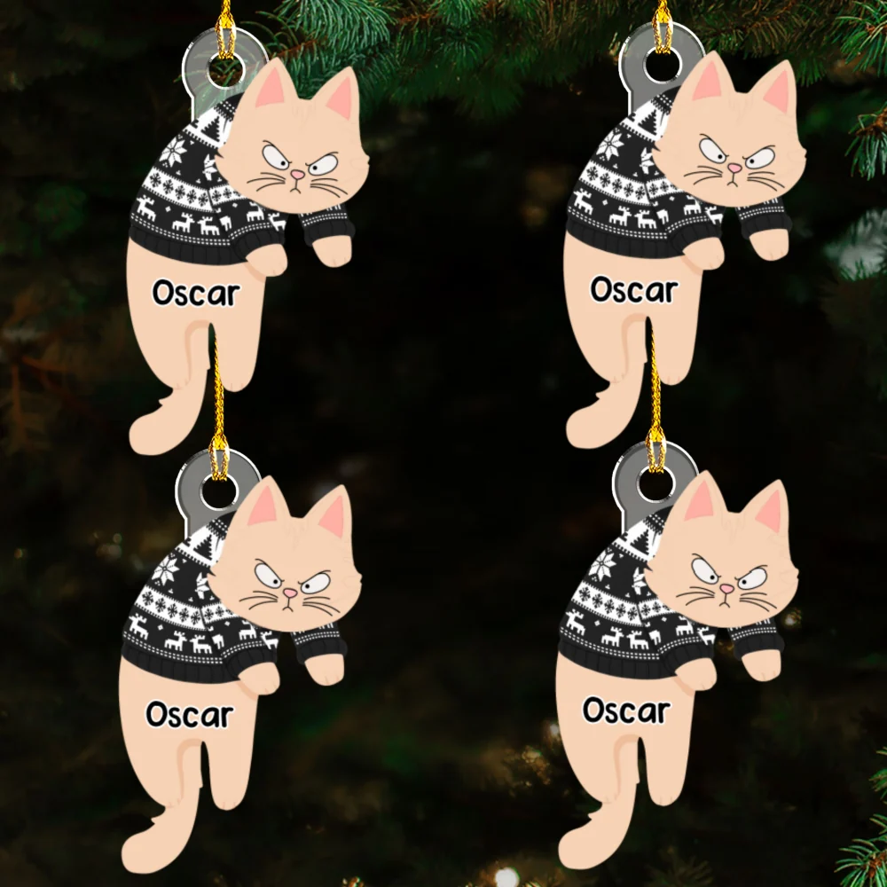 Hanging Cats - Personalized Custom Acrylic Ornament - Image 8
