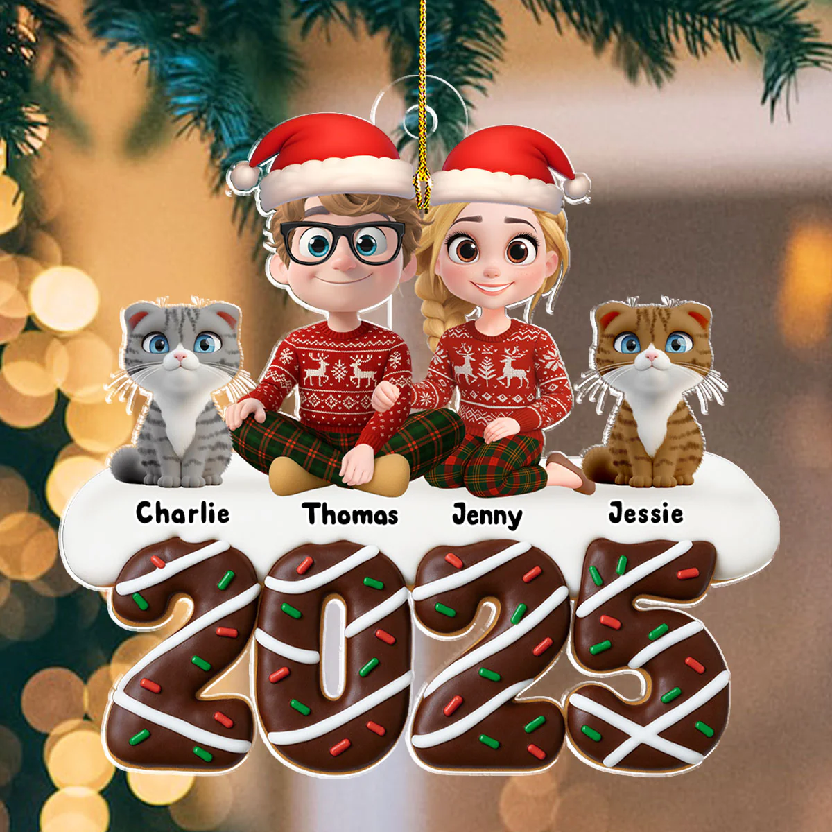 Happiness Baked At Home - Personalized Custom Acrylic Ornament - Image 3