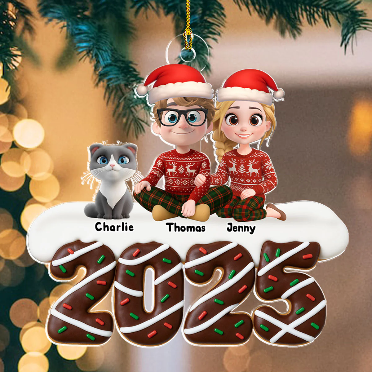 Happiness Baked At Home - Personalized Custom Acrylic Ornament - Image 4