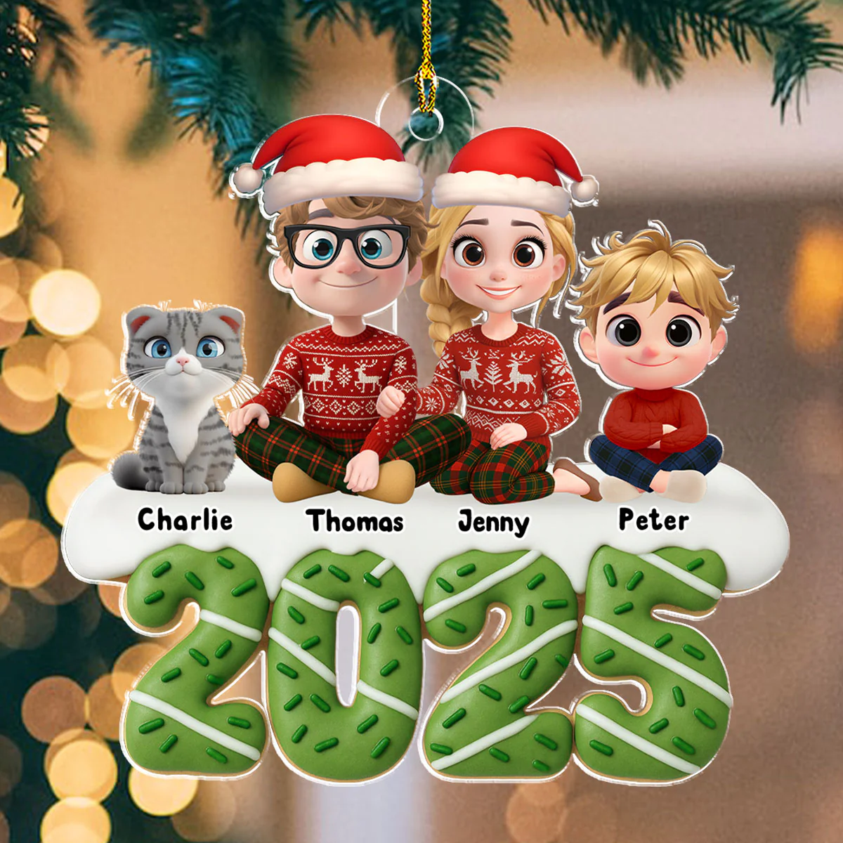 Happiness Baked Into Every Holiday Moment - Personalized Custom Acrylic Ornament - Image 2