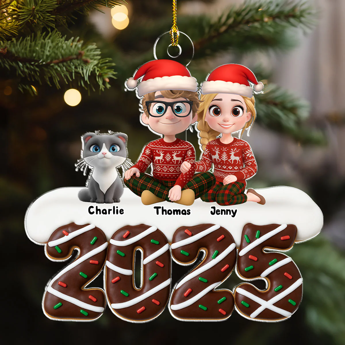 Happiness Baked Into Every Holiday Moment - Personalized Custom Acrylic Ornament - Image 3
