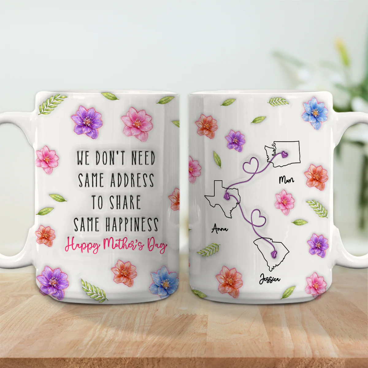 Happiness Without Borders - Personalized Custom 3D Inflated Effect Mug - Image 5