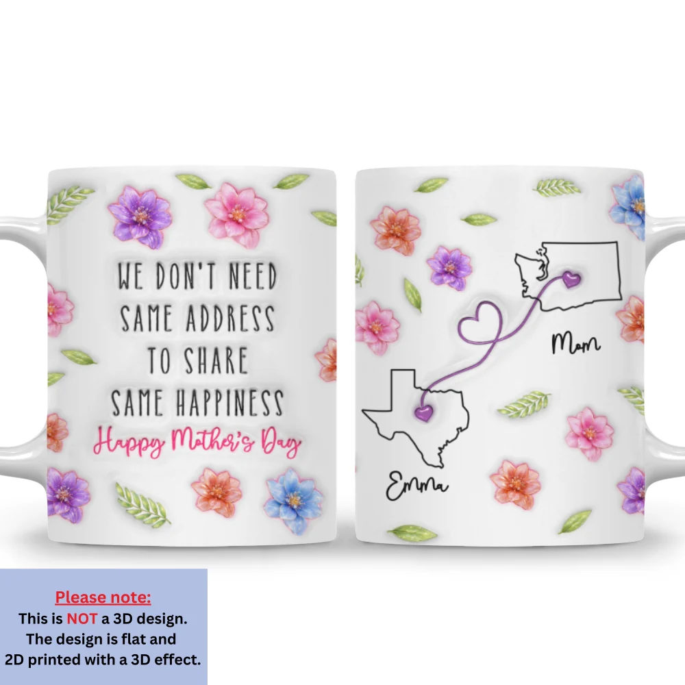 Happiness Without Borders - Personalized Custom 3D Inflated Effect Mug - Image 7