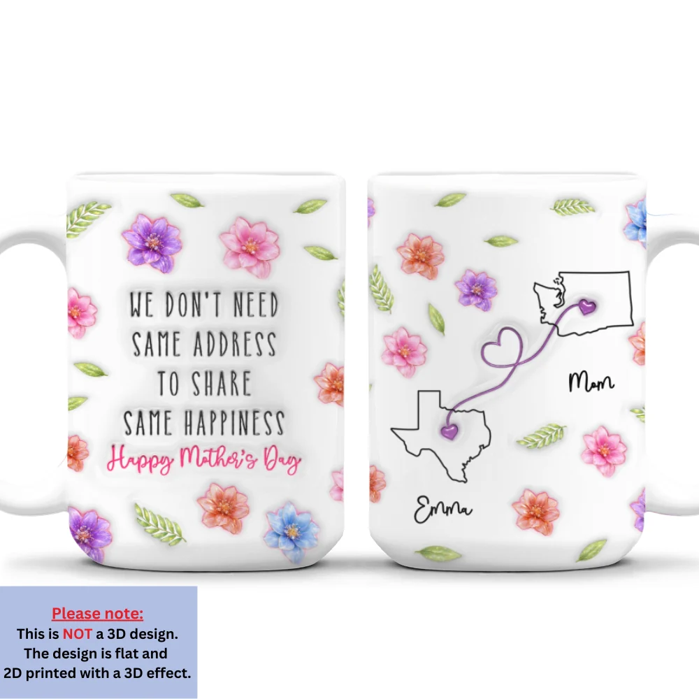 Happiness Without Borders - Personalized Custom 3D Inflated Effect Mug - Image 8