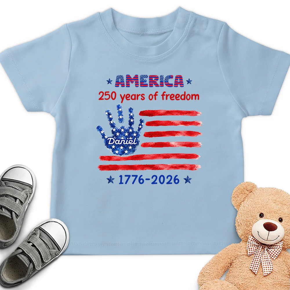 Happy 250 America - Personalized Custom Youth T-shirt - Image 2